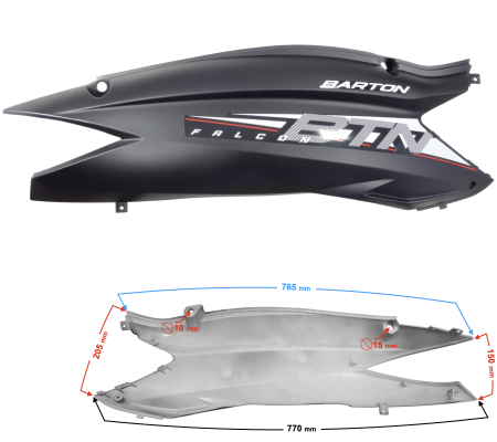 Carenă spate dreapta gri mat pentru scuter Falcon 2 [1]