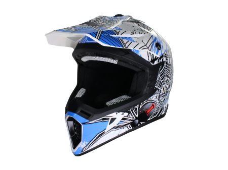 Echipamente - Casca cross/enduro adulti VCAN H325,alb/negru/albastru,marime XL