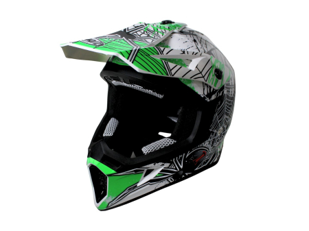 Echipamente - Casca cross/enduro adulti VCAN H325,alb/negru/verde,marime L