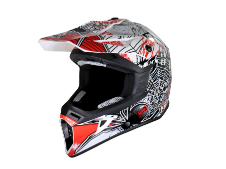 Casti - Casca cross/enduro adulti VCAN H325,alb/negru/rosu,marime M