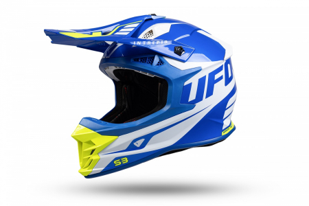 Casti - Casca enduro/ATV Ufo Intrepid, albastru/alb/galben neon , marimea L