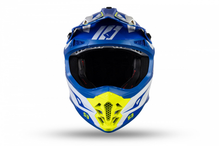 Casca enduro/ATV Ufo Intrepid, albastru/alb/galben neon , marimea M [5]