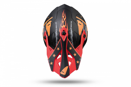 Casca enduro/ATV Ufo Intrepid, culoare negru/portocaliu/rosu mat, marimea M [6]