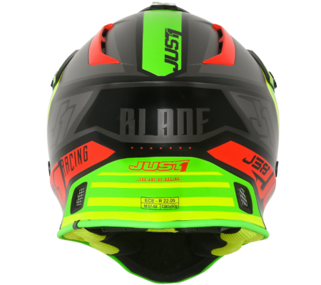 Casca moto/atv JUST1 J38 BLADE, culoare rosu/lime, marime XL (61-62cm) [3]