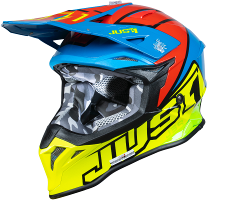 Echipamente - Casca moto/atv JUST1 J39 Thruster, culoare galben/albastru, marime L