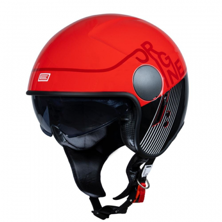 Echipamente - Casca moto jet cu ochelari, Origine Sierra Snatch, culoare rosu fluo, marime XS