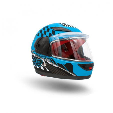 Casca moto copii integrala, marime YS, culoare negru/albastru [3]