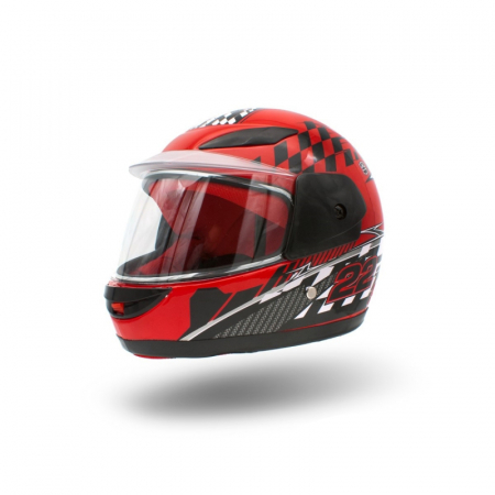 Casti - Casca moto copii integrala, marime YS, culoare negru/rosu