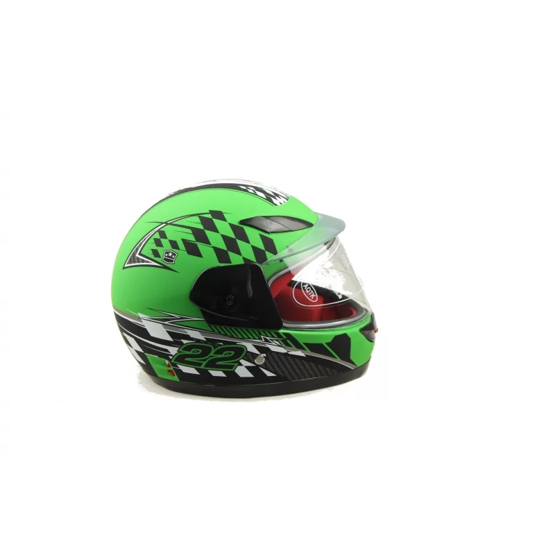 Casca moto copii integrala, marime YM, culoare negru/verde [6]