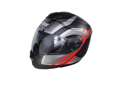 Echipament Strada - Casca moto rabatabila adulti, Safebet HF-119 Z48-R, culoare negru/gri, marime XL