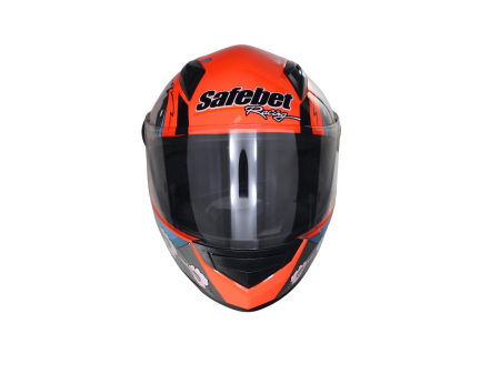 Casca moto integrala adulti, Safebet HF-111K, culoare portocaliu/albastru, marime XL [2]