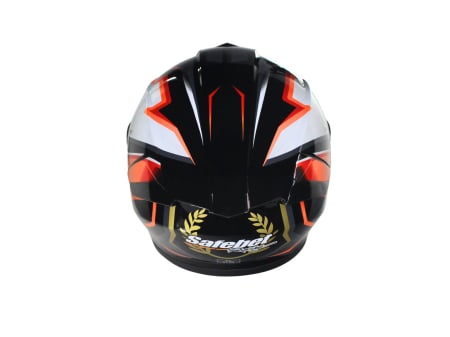 Casca moto integrala adulti, Safebet HF-123 Q250-L, culoare negru/portocaliu, marime M [2]
