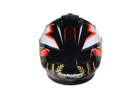 Casca moto integrala adulti, Safebet HF-123 Q250-L, culoare negru/portocaliu, marime XL [2]