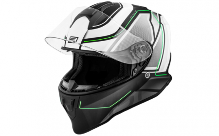 Echipament Strada - Casca moto integrala, Origine Dinamo Galaxi, culoare alb/negru, marime XL 61cm