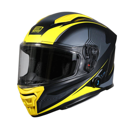 Casti - Casca moto integrala, Origine Pista Elementary cu bluetooth, culoare galben/negru mat, marime M