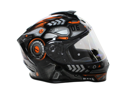 Casca moto integrala  VCAN H128 negru/WAR MACHINE,lucios,marime L [3]