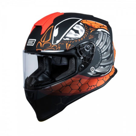 Echipament Strada - Casca moto Origine Dinamo Fighter, culoare fluo rosu/negru mat, marime XL