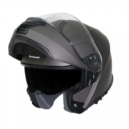 Casca moto Origine Logic Solid rabatabila cu ochelari, culoare titanium mat, marime S, ECE 2206 [1]