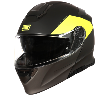 Echipament Strada - Casca moto rabatabila, cu ochelari, Origine Basic Virgin, culoare galben/negru mat, marime S 55-56 cm