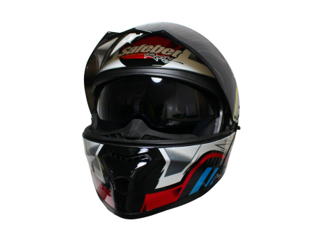 Casca moto rabatabila cu ochelari Safebet HF-130 Z62-R, Culoare Negru/Rosu, Marime XXL [3]