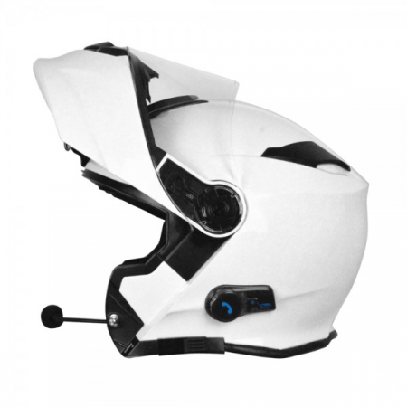 Casca moto rabatabila, Origine DELTA SOLID, sistem bluetooth integrat, culoare alb lucios, marime M [5]