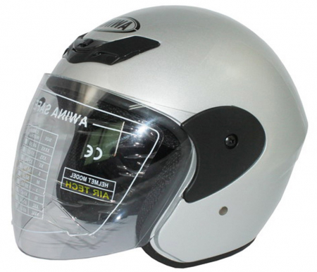 Casca moto semi-integrala Awina TN-8661, culoare argintiu, marime 2XL 64 cm [5]