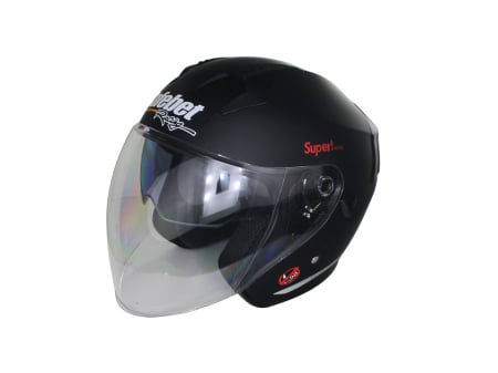 Casca moto semi-integrala cu ochelari adulti, Safebet HF-227, culoare negru mat, marime S [2]