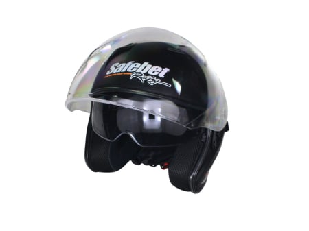 Casca moto semi-integrala cu ochelari adulti, Safebet HF-227, culoare negru mat, marime L [1]