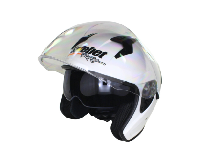 Casca moto semi-integrala cu ochelari adulti, Safebet HF-227, culoare alb, marime M [2]