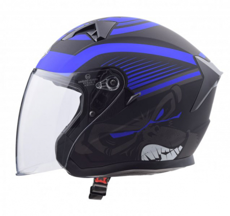 Casca moto semi-integrala Jk528, culoare albastru/negru mat, marime L [1]