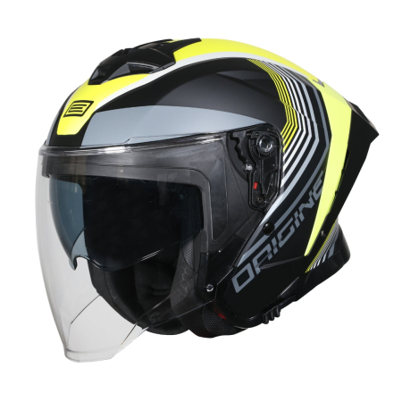 Echipamente - Casca moto semi-integrala, Origine Aprica Shade culoare negru/galben, marime XL