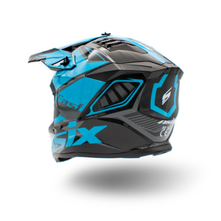 Casca motocross/atv copii Asix 127, culoare negru/albastru, marime YM, 53-54cm [2]