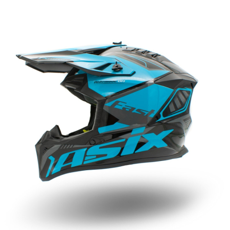Casca motocross/atv copii Asix 127, culoare negru/albastru, marime YS, 51-52cm [1]