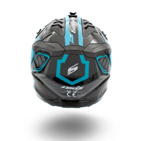 Casca motocross/atv copii Asix 127, culoare negru/albastru, marime YM, 53-54cm [3]