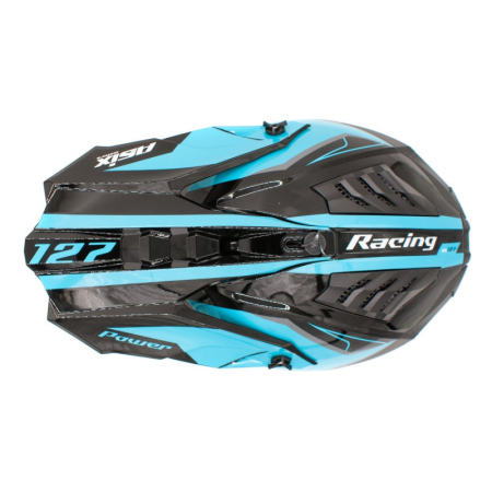 Casca motocross/atv copii Asix 127, culoare negru/albastru, marime YS, 51-52cm [6]