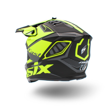 Casca motocross/atv copii Asix 127, culoare negru/lime, marime YM, 53-54cm [2]