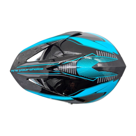 Casca motocross/atv copii XTR 125, culoare negru/albastru, marime YM, 53-54cm [5]