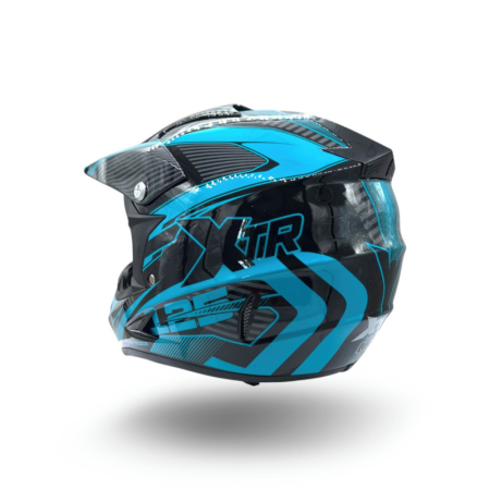 Casca motocross/atv copii XTR 125, culoare negru/albastru, marime YM, 53-54cm [1]