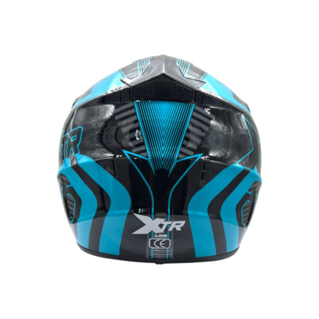 Casca motocross/atv copii XTR 125, culoare negru/albastru, marime YM, 53-54cm [3]