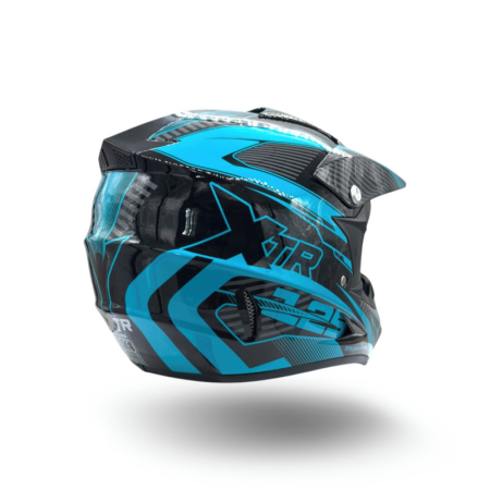 Casca motocross/atv copii XTR 125, culoare negru/albastru, marime YM, 53-54cm [2]