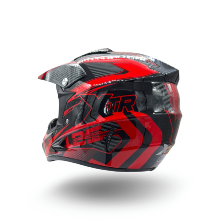 Casca motocross/atv copii XTR 125, culoare negru/rosu, marime YM, 53-54cm [1]
