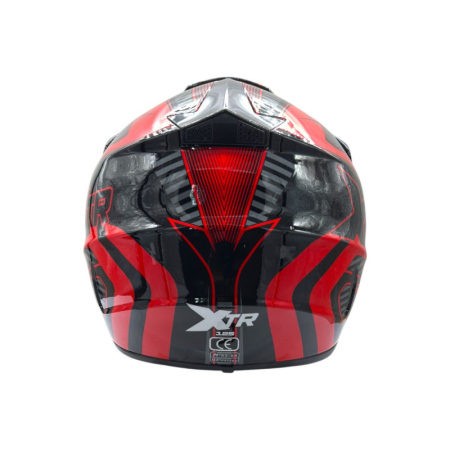 Casca motocross/atv copii XTR 125, culoare negru/rosu, marime YM, 53-54cm [2]