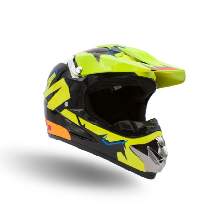 Casca motocross/atv copii XTR 125, culoare negru/lime, marime YL(55-56) [4]