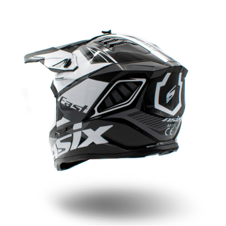 Casca motocross/atv copii Asix 127, culoare negru/alb, marime YL, 55-56cm [2]