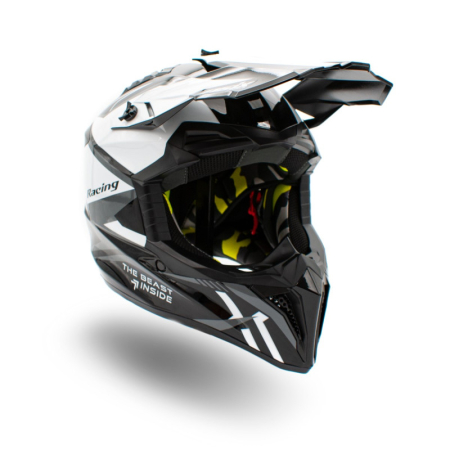 Casca motocross/atv copii Asix 127, culoare negru/alb, marime YL, 55-56cm [5]