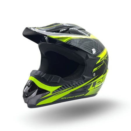 Casti - Casca motocross/atv copii XTR 125, culoare negru/galben, marime YL, 55-56cm