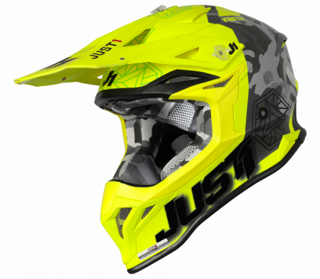 Casti - Casca motocross/atv JUST1 J39 Kinetic Camo, culoare gri/fluo mat, marime M