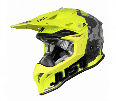 Casca motocross/atv JUST1 J39 Kinetic Camo, culoare gri/fluo mat, marime M [3]
