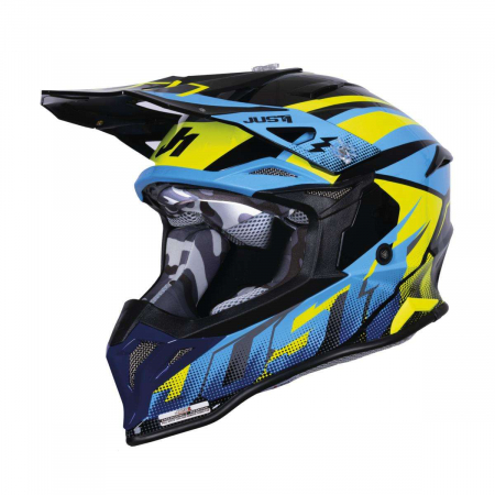 Casti - Casca motocross/atv JUST1 J39 Revo, culoare albastru/galben, marime M