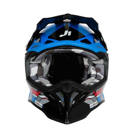 Casca motocross/atv JUST1 J39 Suppressor – marime L, Roșu / Albastru / Negru Lucios [4]